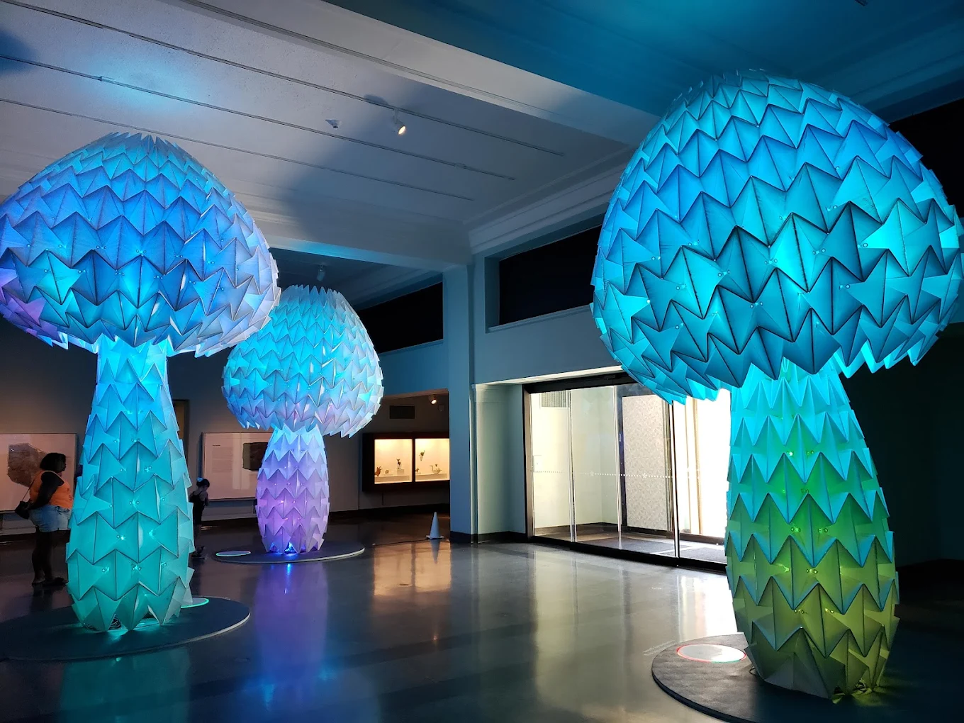 Visitors viewing art