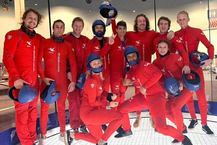 Group indoor skydiving