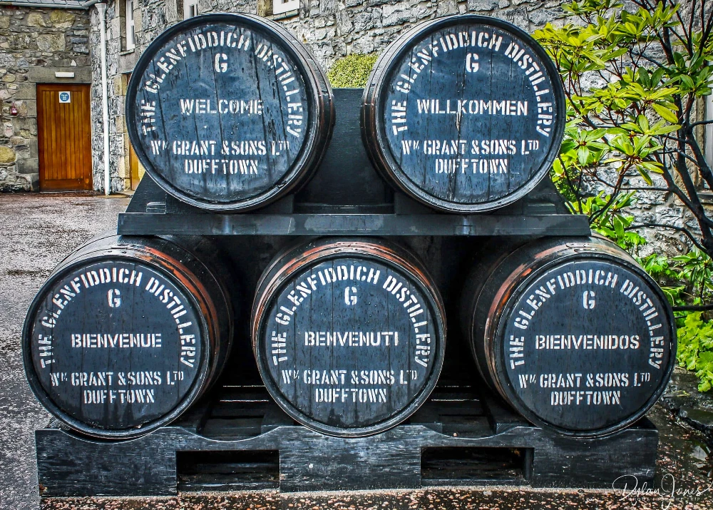 Dornoch Castle Hotel bar rare whisky caged bottles
