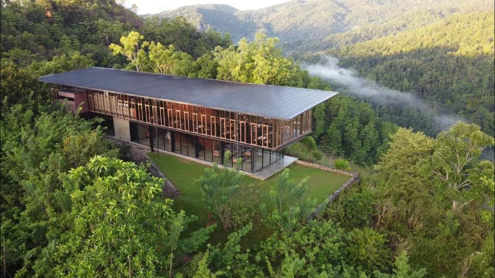 Santani Wellness Resort floor-to-ceiling glazing forested valley Sri Lanka