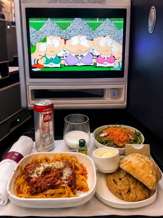 United Polaris Business Class Review: Frankfurt to Chicago (UA945) Dinner
