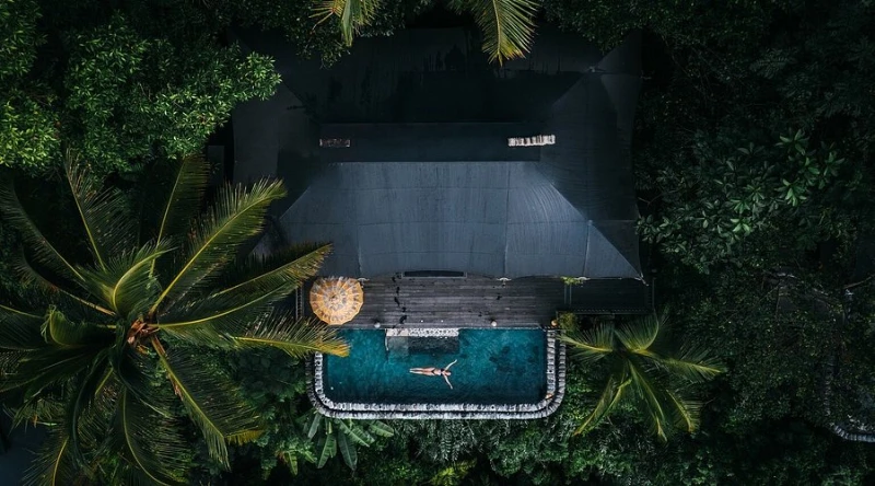 Capella Ubud tented camp forested hillside Bali Indonesia
