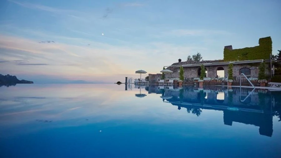 Caruso Belmond Ravello breakfast terrace coastline view