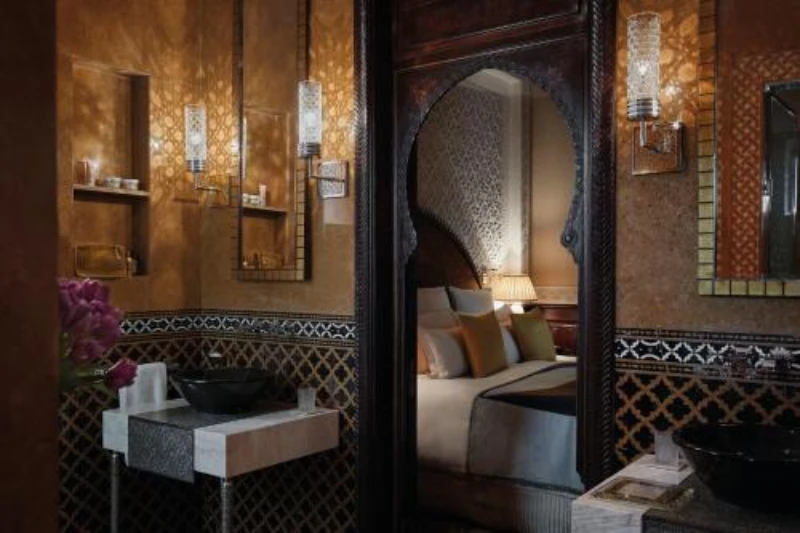 Royal Mansour Marrakech garden courtyard Moroccan craft workshop