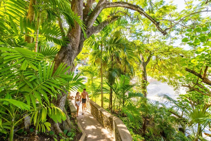 Couples Sans Souci beach and dining