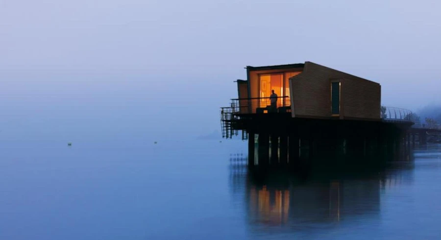 Hotel Palafitte Switzerland unique hotel stay lake pavilion terrace