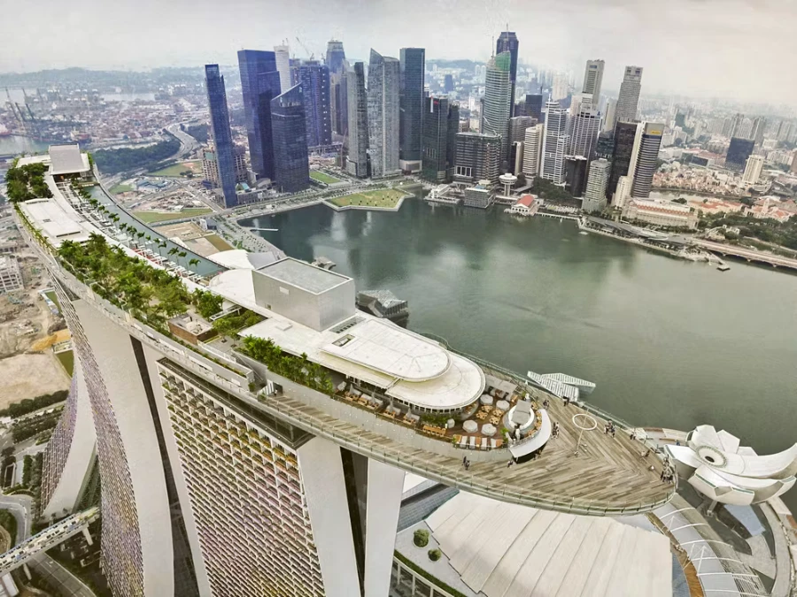 Marina Bay Sands rooftop SkyPark view