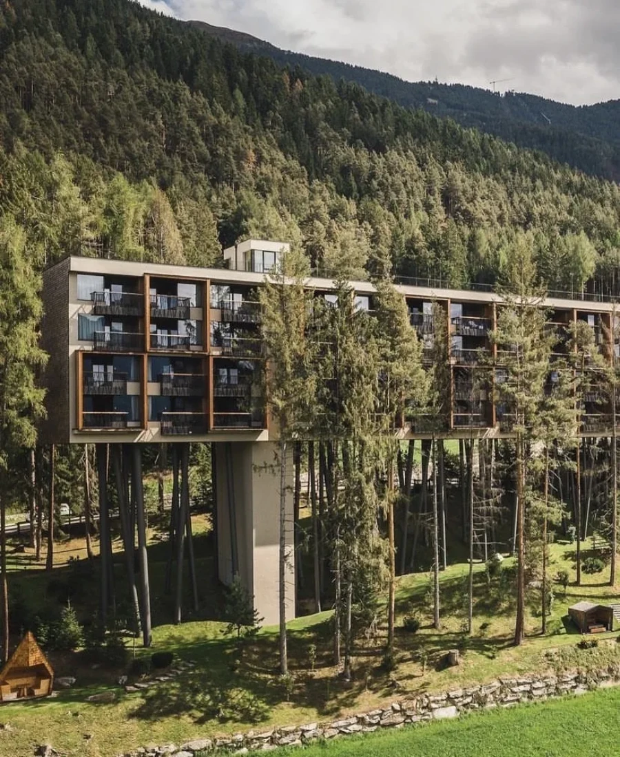 My Arbor Dolomites Italy modernist treehouse hotel exterior