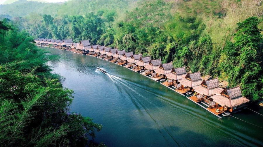The Float House River Kwai Kanchanaburi floating villa on river