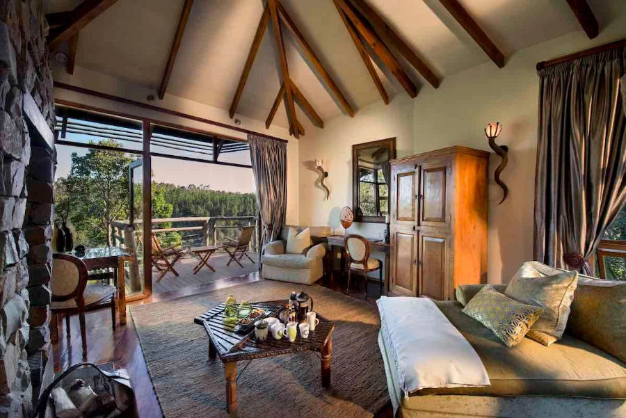 Tsala Treetop Lodge Tsitsikamma stone and wood suite interior